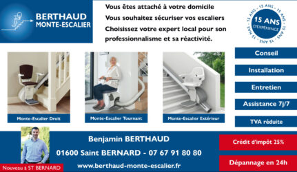 Encart annonceur Berthaud monte-escalier